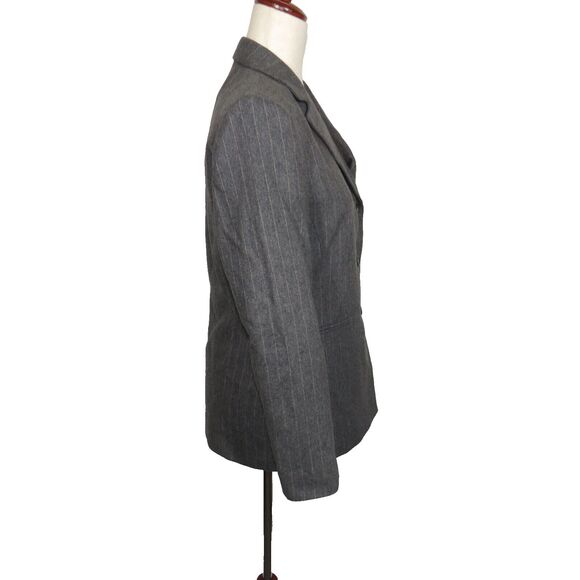Kasper Gray Pinstripe Wool Blend Classic Pantsuit Career Suit Size 6 - Picture 6 of 11